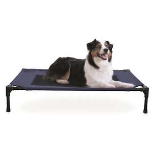 K&H Elevated Pet Bed Navy Blue Large 30X42X7 - Pet Totality