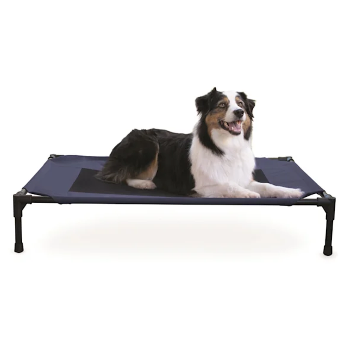 K&H Elevated Pet Bed Navy Blue Large 30X42X7