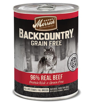 Merrick Dog Backcountry Grain Gree 96% Beef 12.7Oz - Pet Totality