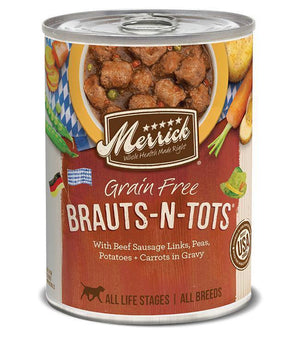 Merrick Dog Classic Brauts N Tots 12.7Oz  (Case Of 12) - Pet Totality