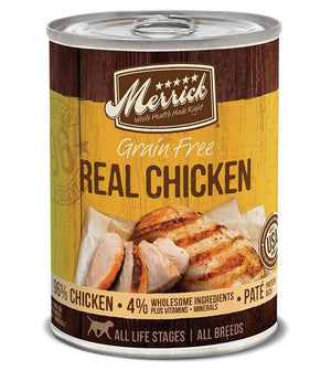 Merrick Dog Grain Free 96% Real Chicken 12.7Oz  (Case Of 12) - Pet Totality