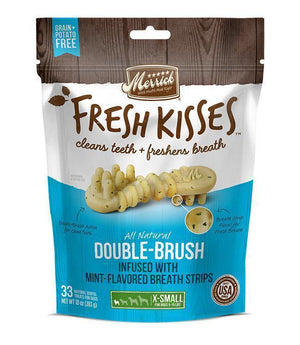 Merrick Fresh Kisses Mint Breath Strips For Extra Small Dogs (7-17 Lbs) 12Oz - Pet Totality