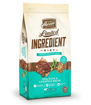 Merrick Limited Ingredient Diet Grain Free- Real Duck And Chickpeas Recipe 22Lb - Pet Totality