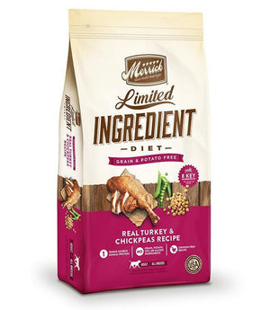 Merrick Limited Ingredient Diet Grain Free Real Turkey And Chickpeas Recipe 12Lb - Pet Totality