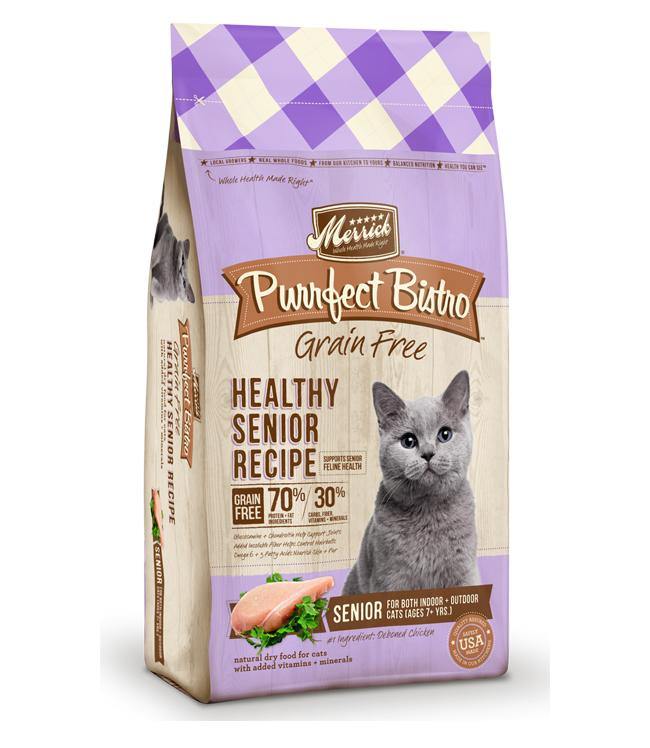 Merrick Purrfect Bistro Grain Free Healthy Senior Recipe 7Lb