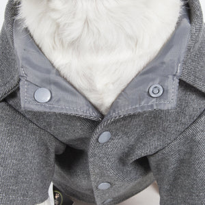 Military Static Rivited Fashion Collared Wool Pet Coat - Pet Totality