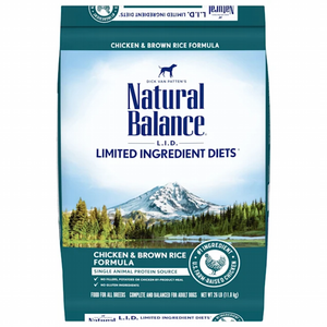 Natural Balance Lid Chicken & Rice Formula Large Breed Bites Dry Dog Food 26Lb - Pet Totality