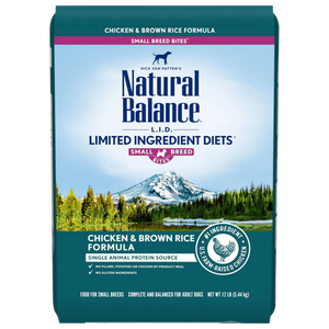 Natural Balance Lid Chicken & Rice Formula Small Breed Bites Dry Dog Food 12Lb - Pet Totality