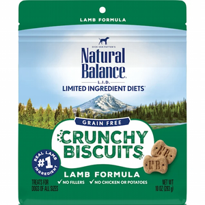 Natural Balance Lid Grain Free Crunchy Biscuits Lamb 10Oz - Pet Totality