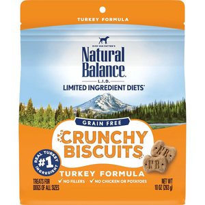 Natural Balance Lid Grain Free Crunchy Biscuits Turkey 10Oz - Pet Totality