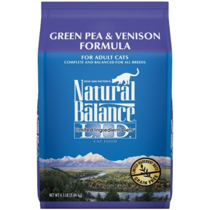 Natural Balance Lid Green Pea & Venison Formula Cat Food 4.5Lbs