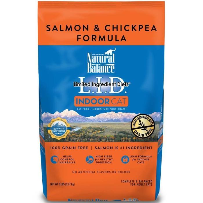 Natural Balance Lid Indoor Cat Salmon & Chickpea Formula 5Lbs