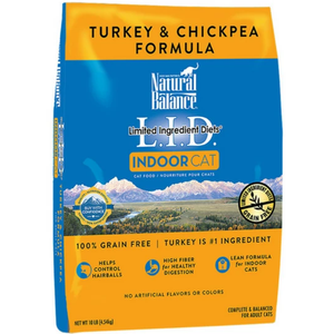 Natural Balance Lid Indoor Cat Turkey & Chickpea Formula 10Lbs - Pet Totality