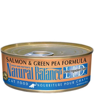 Natural Balance Lid Salmon & Green Pea Formula Canned Cat Food 24/5.5Oz - Pet Totality