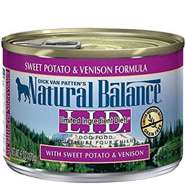 Natural Balance Lid Sweet Potato & Venisson Canned Dog Food 6Oz