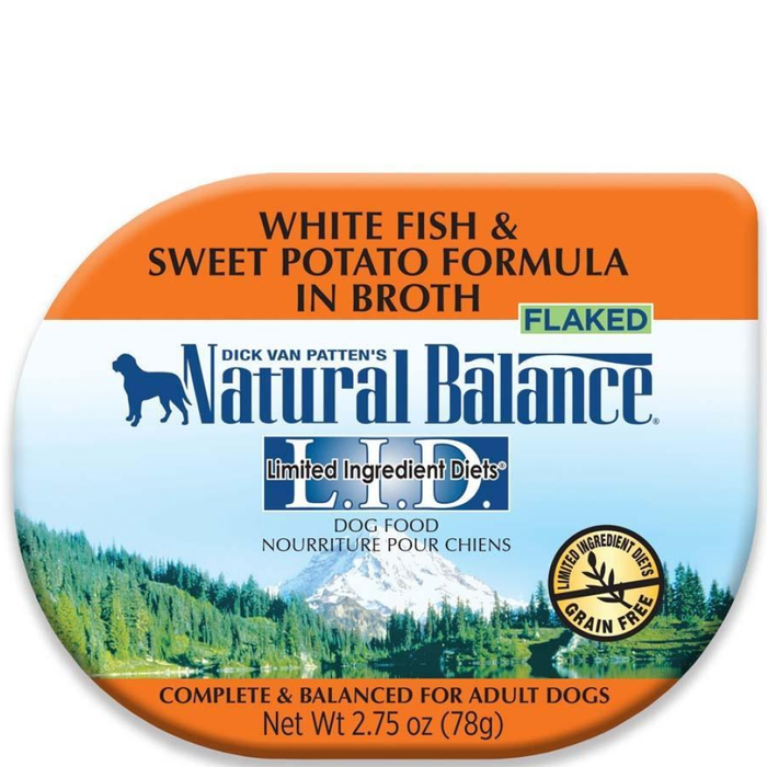Natural Balance Lid White Fish & Sweet Potato In Broth Dog Food 24Ea/2.75Oz
