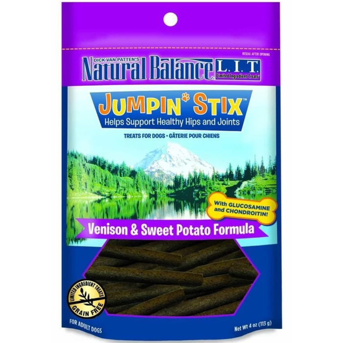 Natural Balance Lit Hip-Stix Venison Formula Semi-Moist Dog Treat 4Oz