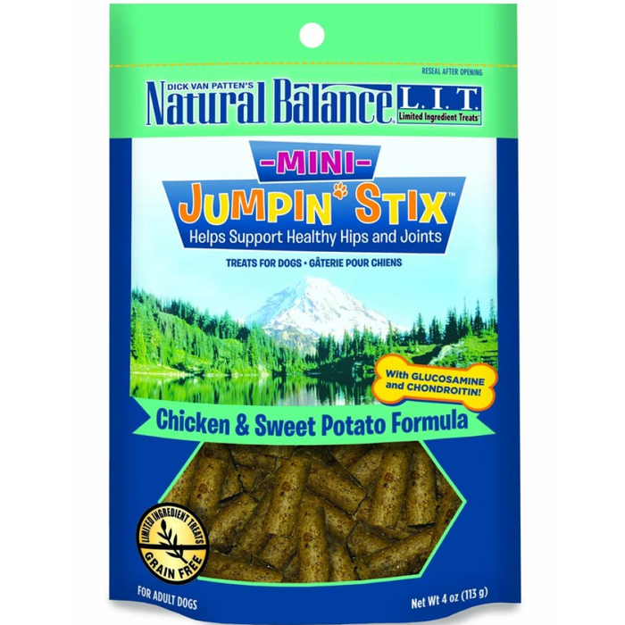 Natural Balance Lit Mini Hip-Stix Chicken Formula Semi-Moist Dog Treat 4Oz