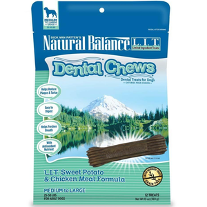 Natural Balance Lit Sweet Potato&Chicken Meal Dental Chew 13Oz/12Ct - Pet Totality