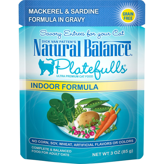 Natural Balance Platefulls Indoor Mackerel & Sardine Formula In Gravy Cat Food