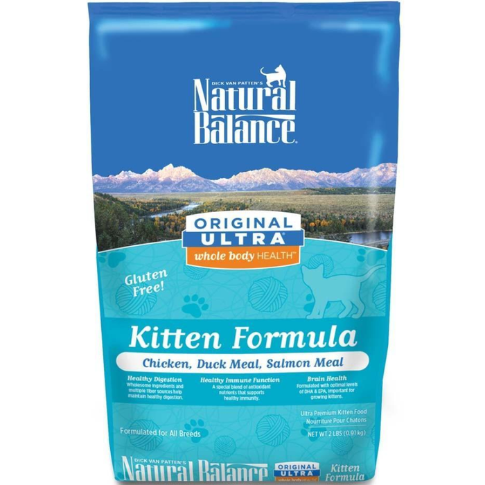 Natural Balance Ultra Wbh Chicken, Duck, Salmon Kitten Dry Cat Food 2Lb