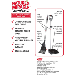 Natures Miracle Advanced 2In1 Rake & Spade With Pan - Pet Totality