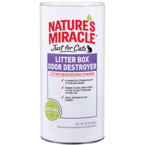 Nature'S Miracle Just For Cats Litter Box Odor Destroyer Deodorizing Powder 20Oz - Pet Totality