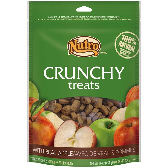 Nutro Crunchy Dog Treats With Real Apple, 16 Ounce Bag