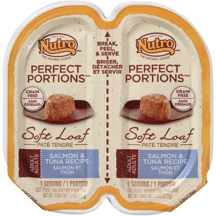 Nutro Grain Free Perfect Portions Soft Loaf Salmon & Tuna Cat Food 24Ea/2.65Oz