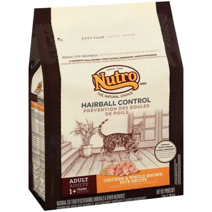 Nutro Hairball Control Chicken & Whole Brown Rice Recipe Cat Food 3Lbs