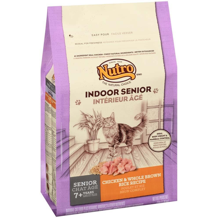 Nutro Indoor Senior Chicken & Whole Brown Rice Recipe Cat Food 3Lbs