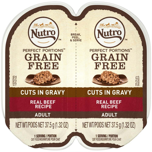 Nutro Perfect Portions Cuts In Gravy Real Beef Wet Cat Food Tray 2.65 Ounces  (Case Of 24) - Pet Totality
