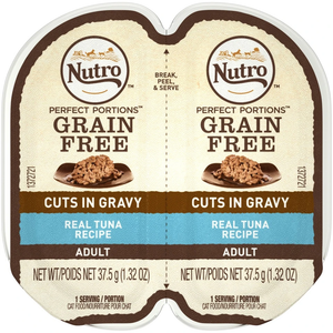 Nutro Perfect Portions Cuts In Gravy Real Tuna Wet Cat Food Tray 2.65 Ounces  (Case Of 24) - Pet Totality