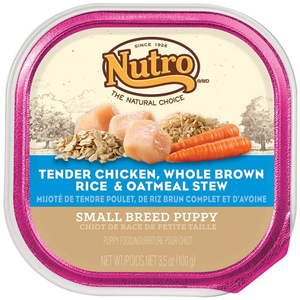 Nutro Puppy Tender Chicken & Rice Recipe Cuts In Gravy Dog Food Trays 3.5 Ounces (Pack Of 24) - Pet Totality