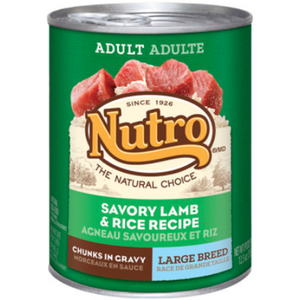 Nutro Savory Lamb & Rice Chunks In Gravy Can Large Breed Dog Food 12Ea/12.5Oz - Pet Totality