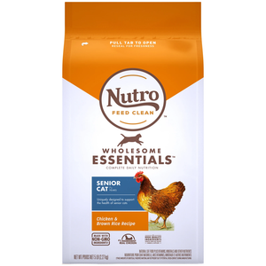 Nutro Wholesome Essentials Senior Chicken & Brown Rice Dry Cat Food 5Lb - Pet Totality