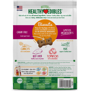 Nylabone Healthy Edibles Biscuits Dog Treats Beef & Veggie 12Oz - Pet Totality