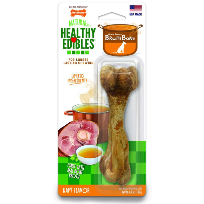 Nylabone Healthy Edibles Bone Broth Ham Large