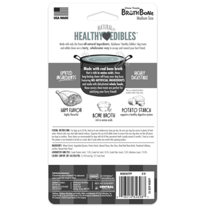 Nylabone Healthy Edibles Bone Broth Ham Medium 2Ct - Pet Totality