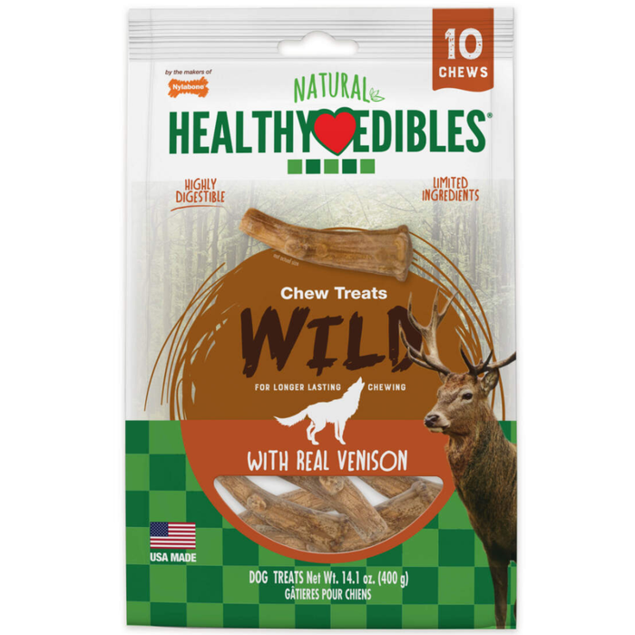 Nylabone Healthy Edibles Edible Antler Real Venison 10Pk