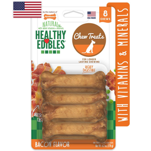 Nylabone Healthy Edibles Longer Lasting Bacon Petite 8Ct - Pet Totality