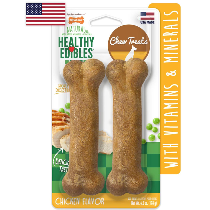 Nylabone Healthy Edibles Longer Lasting Chicken Wolf 2Pk