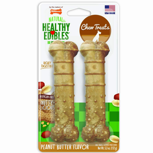 Nylabone Healthy Edibles Peanut Butter Chew Dog Treats Wolf 2Pk - Pet Totality