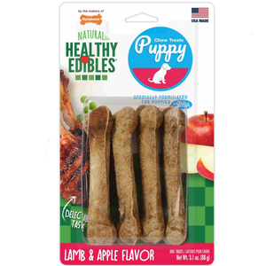Nylabone Healthy Edibles Puppy Lamb & Apple Blister Card Petite 4Ct - Pet Totality