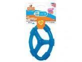 Nylabone Spring Tug & Play Puppy Oval Ring Peanut Butter Blue Wolf - Pet Totality