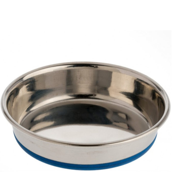 Ourpet'S Premium Rubber-Bonded Stainless Steel Cat Dish 12Oz