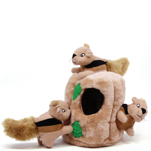 Outward Hound Outward Hound Hide-A-Squirrel Dog Toy Plush Dog Squeaky Toy Puzzle, 4 Piece, Large - Pet Totality