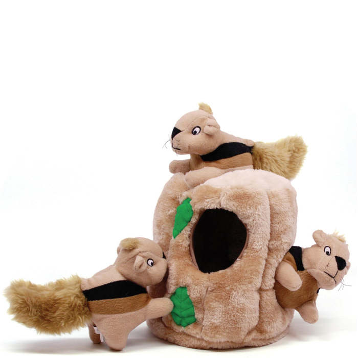 Outward Hound Outward Hound Hide-A-Squirrel Dog Toy Plush Dog Squeaky Toy Puzzle, 4 Piece, Large