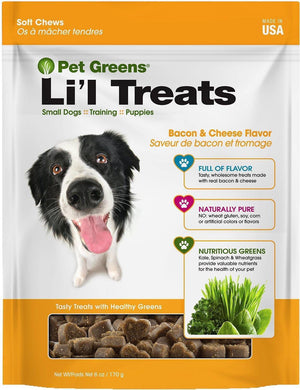 Pet Greens Li'L Treats    Soft Chews - Bacon & Cheese - Pet Totality