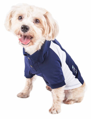 Pet Life  Active 'Barko Pawlo' Relax-Stretch Wick-Proof Performance Dog Polo T-Shirt - Pet Totality